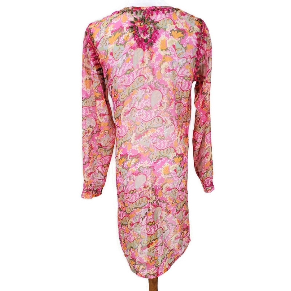 Raj Embroidered 100% Silk Tunic or Swim Coverup - Picture 3 of 11